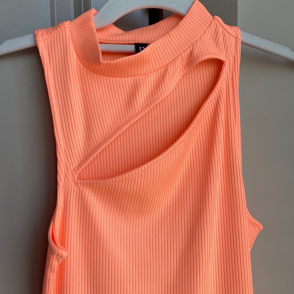 Orange Cutout Mini Dress